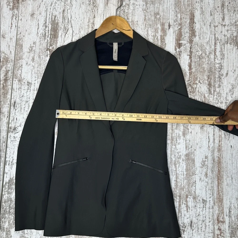 Athleta Interstellar Blazer Womens 2 Black Stretch Commuter Snap Pockets Jacket